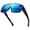 Black/Blue Mirrored Lens, variant on Men's Oversized Flat Top Fit-over Sunglasses Black