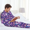 thumbnail image 6 of Kdxio Skull mushroom rainbow Men’s Pajama Set Pajamas For Men 2 Piece PJ Set with Men Pajama Pants and Long Sleeve T-Shirt Lounge Set-X-Large, 6 of 7