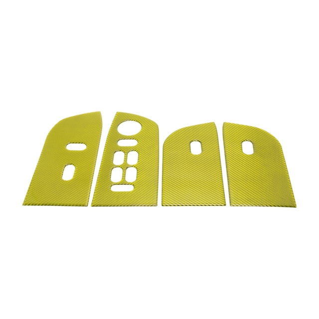 Unique Bargains Window Lift Switch Panel Trim Cover for Ford F150 2004-2008 Front Rear Car Door Window Control Button Carbon Fiber Yellow