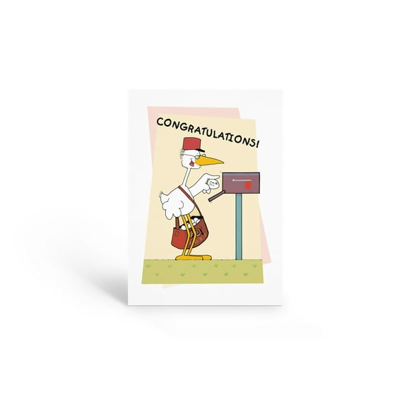 Stonehouse Collection | Funny New Baby Greeting Card | Stork-Like Mailman Delive