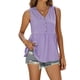 thumbnail image 5 of Camiseta sin mangas con cuello en V y botones para mujer, blusa informal con cuello en V y botones para mujer, linda blusa de verano sin mangas, la mejor en su clase, 5 of 8