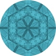 thumbnail image 1 of Ahgly Company Machine Washable Indoor Square Transitional Bright Turquoise Blue Area Rugs, 3' Square, 1 of 7