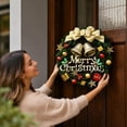 thumbnail image 5 of LEFXSMR Christmas Wreaths for Front Door, 12" Christmas Wreath with Bells Bow Balls, Christmas Decorations for Porch Window Mantel Home Winter Holiday, 5 of 6
