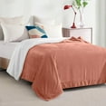 thumbnail image 3 of Elegant Comfort Soft, Reversible Sherpa Blanket, Flannel Fleece Throw for Couch and Bed, Warm and Plush Winter Blanket, Full, Coral, 3 of 5