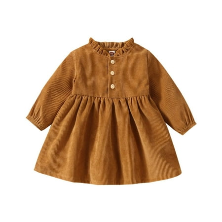 

Odeerbi Clearance Autumn Children s Girl s Clothing Toddler Baby Long Sleeve Solid Dress Clothes