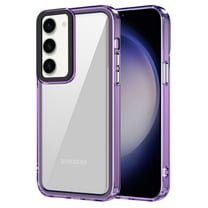 Allytechgroup Crystal Clear Case for Samsung Galaxy S25, [Support Wireless Charging] [Military Grade Protection], Ultra Slim Lightweight Anti-Yellowing Shockproof Cover Case, Purple
