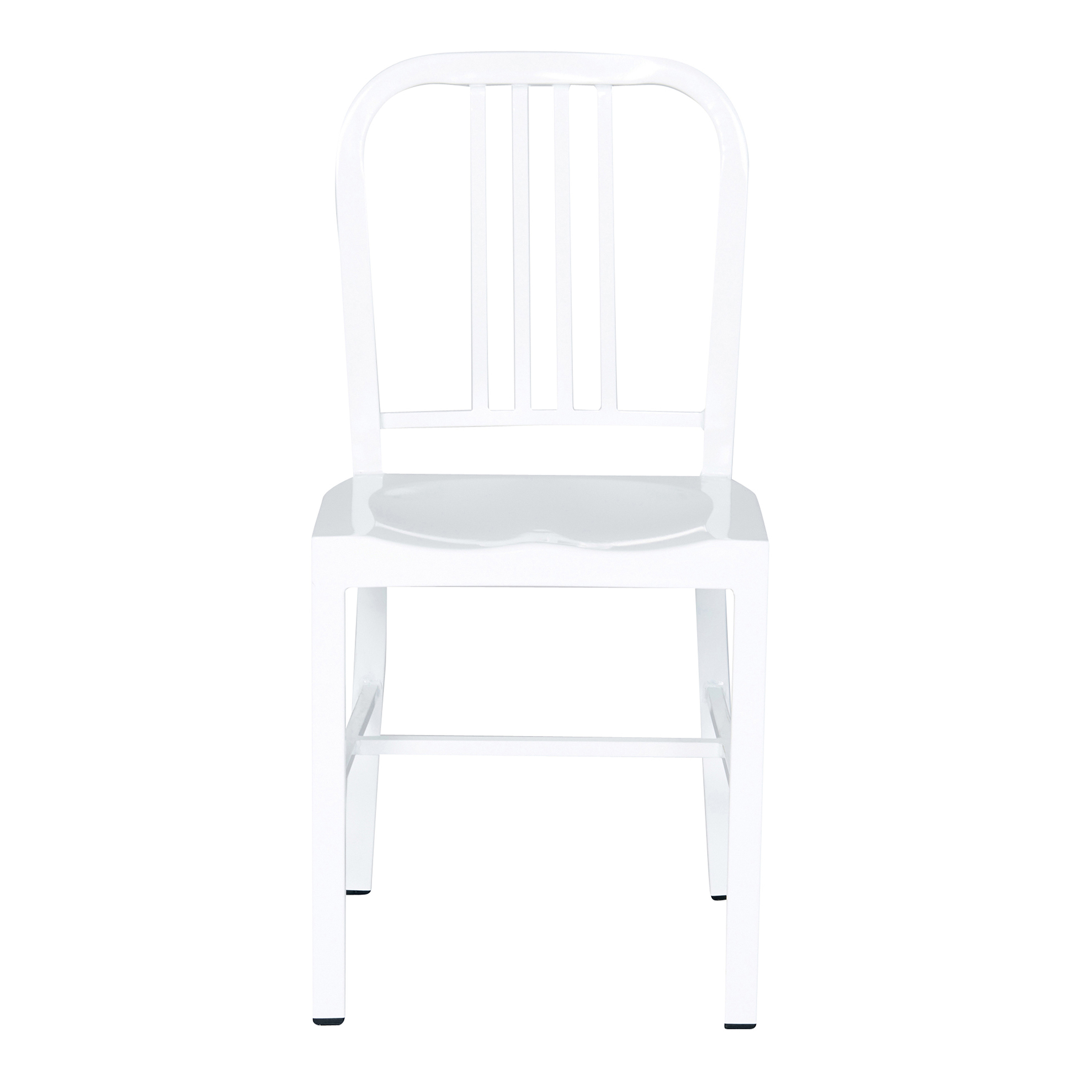 Industrial White Metal Indoor Dining Chair, Set of 2