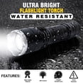 thumbnail image 3 of LIVABIT - Rechargeable Ultra Bright LED 800 LM Torch - Ultra Bright Flashlight Torch - High Lumen, Zoomable, 5 Modes, Water-Resistant - Perfect for Camping, Biking & Home Purposes, 3 of 8