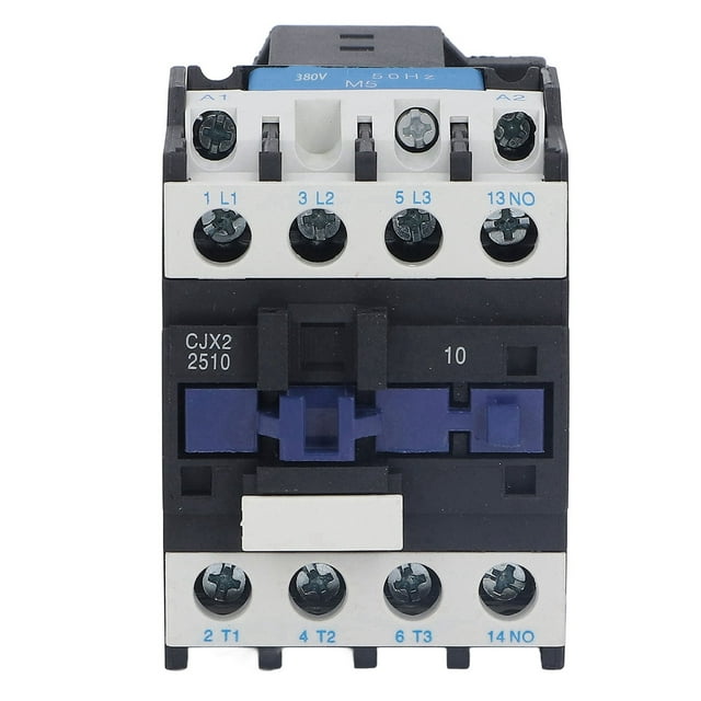 25A Silver Alloy AC Contactor with M5 Screw Mounting, Normally Open Design for Power Distribution, 50Hz Coil Frequency, 690V Insulation Voltage, Durable ABS & Copper Construction, Easy Installation,