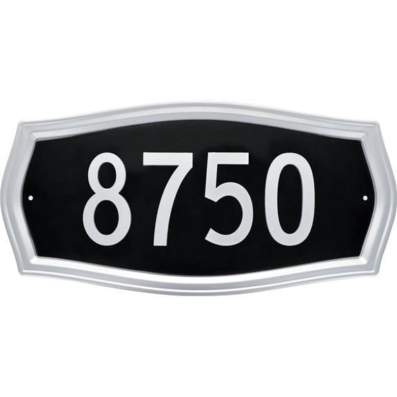 Distinctions Heritage Address, Silver and Black, Plastic and Zinc, 9" x 13", 1 Pack