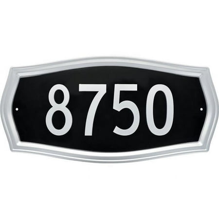 Distinctions Heritage Address, Silver and Black, Plastic and Zinc, 9" x 13", 1 Pack