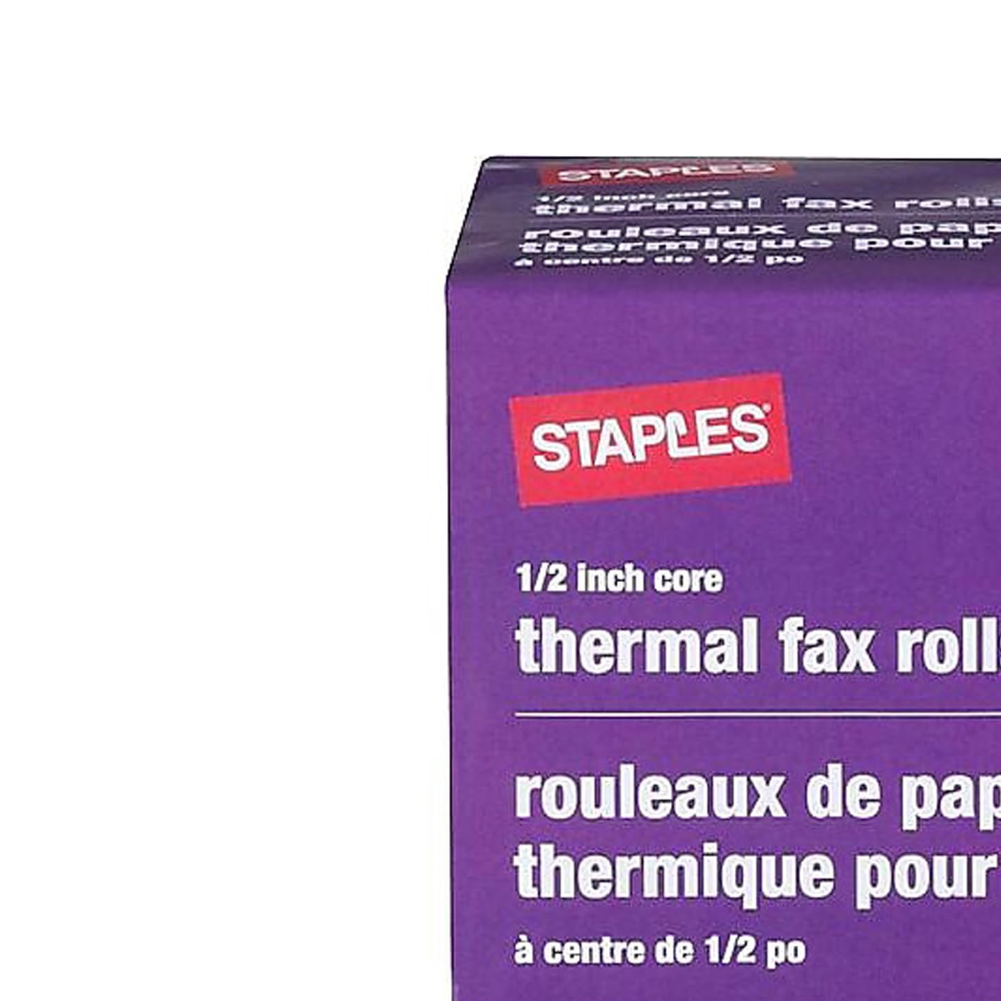 Staples Thermal Fax Paper White 98'L x 8 1/2"W 6 Rolls/Ct 27123/269571/18