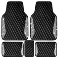 thumbnail image 1 of Alfombrillas CAR PASS de piel brillante con forma de diamante brillante, 5 unidades, negras, 1 of 8
