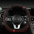 thumbnail image 6 of Diamond Leather Bling Steering Wheel Cover with Shining Crystal Rhinestones, Auto Steering Wheel Covers Accessories for Men Women, 14 1/2 Inch to 15 Inch, Blue, O-Type, 6 of 7