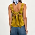 thumbnail image 5 of Feancey Women's Gingham Tank Top Bow Tie Back Casual Peplum Tank Tops Square Neck Sleeveless Babydoll Shirts 2026 Trendy Y2K Clothes Yellow L, 5 of 9