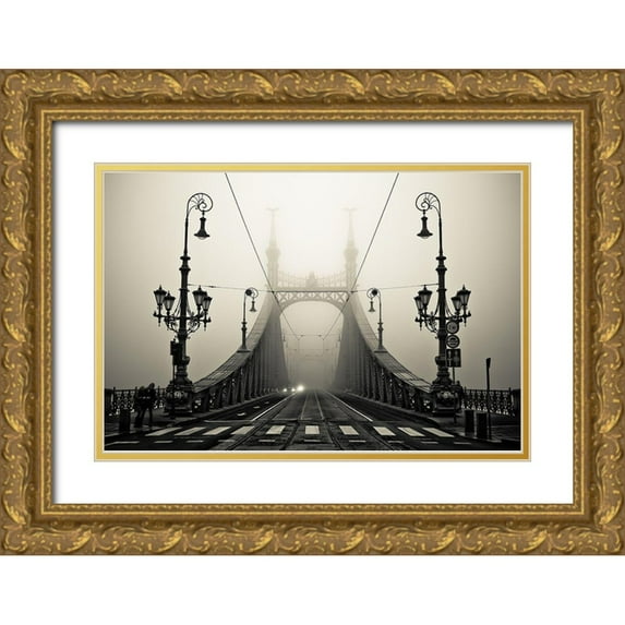 Arminmarten 32x23 Gold Ornate Wood Framed with Double Matting Museum Art Print Titled - The Bridge