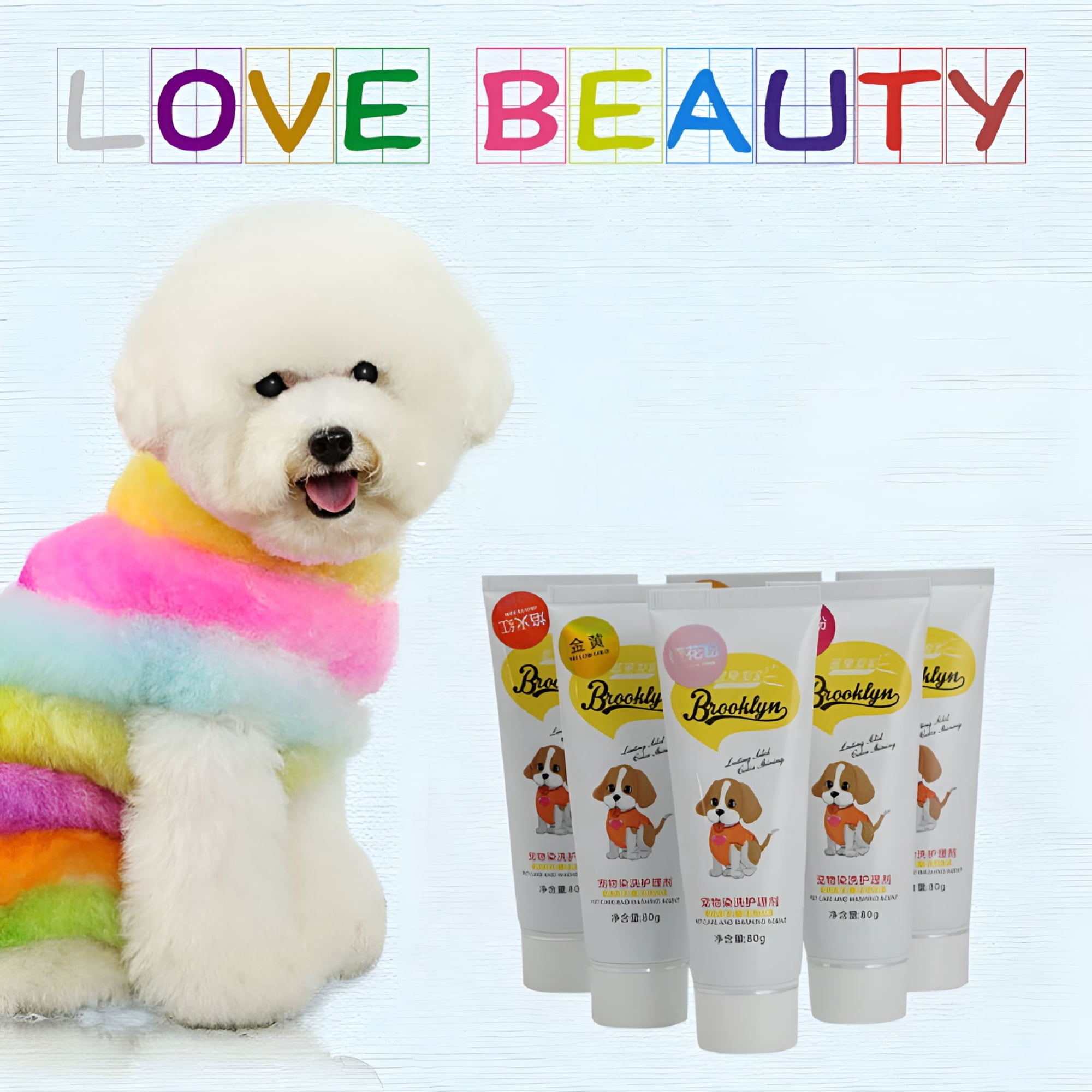 QARUN 80g Pet Dog Cat Animals Hair Coloring Dyestuffs Dyeing Pigment Agent Supplies