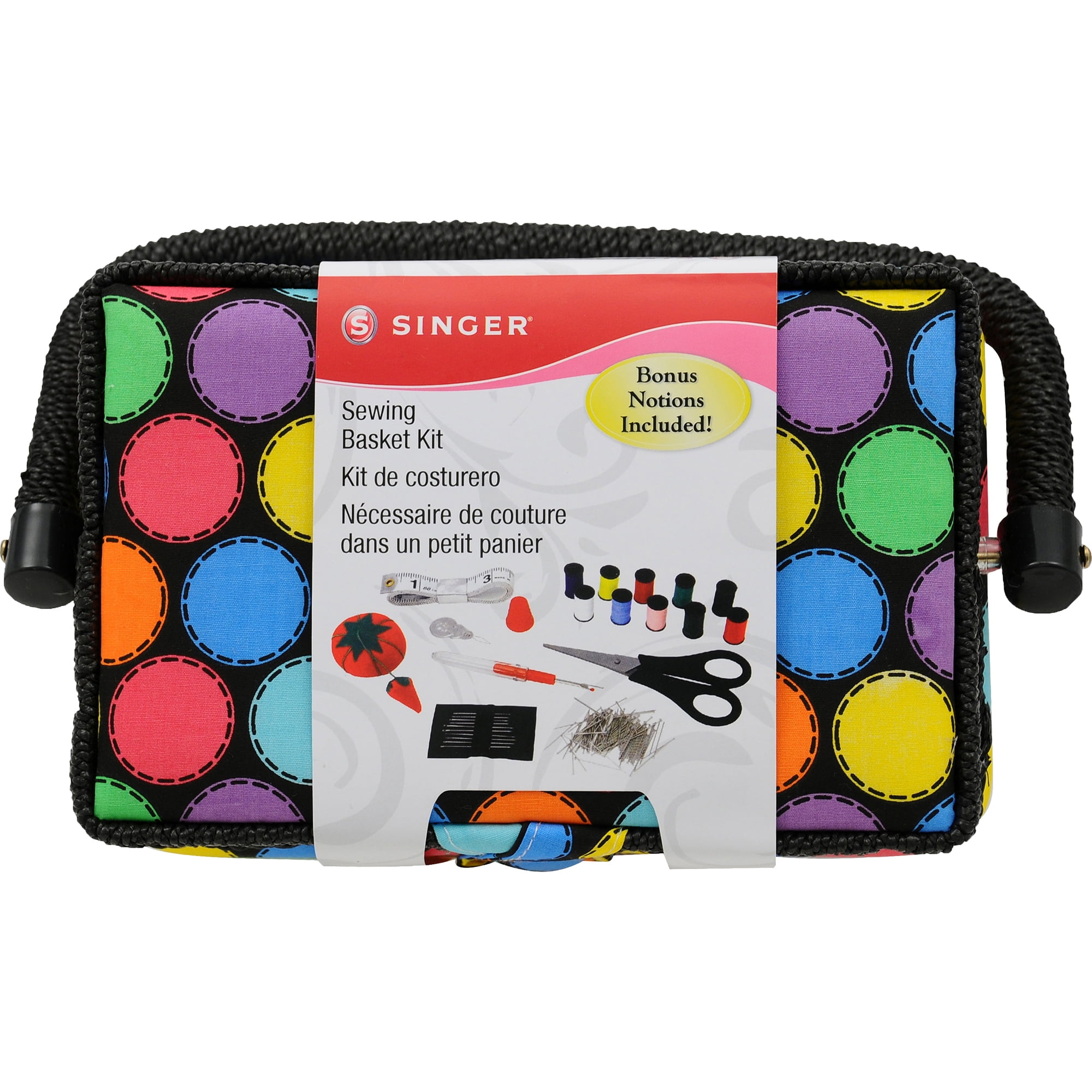 SINGER Sewing Basket Kit with Accessories, 7.25" x 3.5" x 5" Walmart