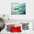 thumbnail image 4 of ONETECH Beach Canvas Wall Art Print: Shoreline Guard & Surfboard Picture Graphic Art Painting for Wall Decor ( 16" x 12" ), 4 of 4