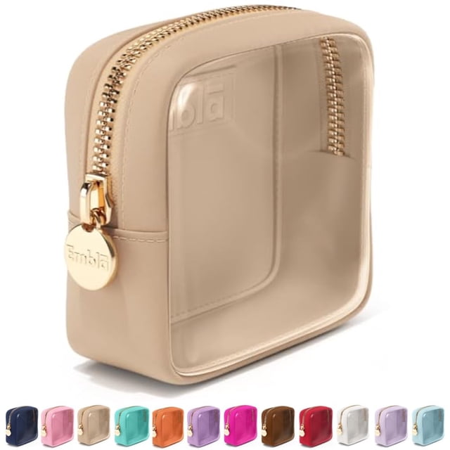 Embla Estuche de maquillaje transparente para cosméticos, bolsa de maquillaje con cremallera transparente y bolsa de viaje para artículos de tocador, lindas bolsas para el cuidado de la piel para muje