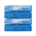 thumbnail image 2 of Superior Cotton Marble Jacquard Border Bath Towel (Set of 4), Blue, 2 of 8