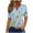 Blue/5, variant on Tops for Women Short Sleeve V Neck 2024 Summer Casual T Shirt Tee Fashion Button Blouses Basic Pullover Top