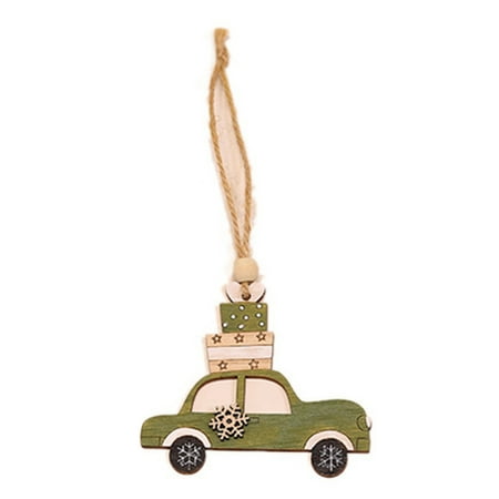

BONYOUN Unisex 1Pcs Christmas Tree Wooden Animal Car Pendant Home Decoration Gift Accessory Xmas
