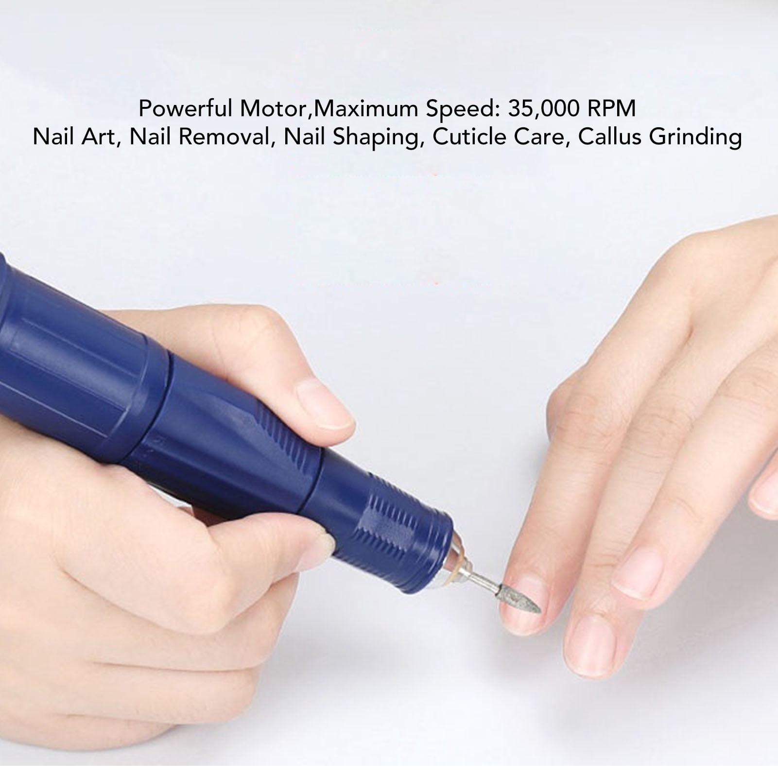 YAHHU Electric Nail Drill with Foot Pedal 35000 RPM Hand Foot Control Nail File Machine 65W for Salon Use EU Plug 220V 220 Volts Professional Manicure Grinder Tool Set Black