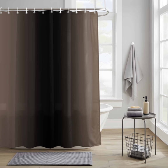 Bathroom Shower Curtain Black Brown Gradient Pattern Waterproof Shower Curtains with Hooks, Abstract Geometric Art Bath Curtains Bathtub Curtain Home Decor 36x72in