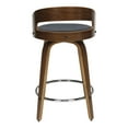 thumbnail image 4 of OFM 161 Collection Mid Century Modern 24" Low Back Bentwood Frame Swivel Seat Stool with Fabric Back and Seat Cushion, in Walnut/Navy (161-WF24C-NVY), 4 of 10