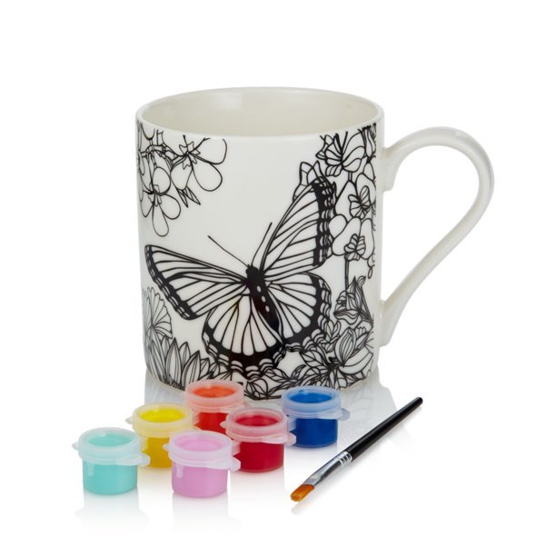Home Essentials & Beyond A Splash of Color Paint Your Own Mug Butterfly