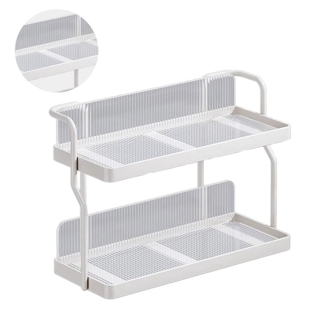Countertop Shelf Organizer, 2 Tier Kitchen Counter Shelf with Stickers for Bathroom