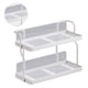 thumbnail image 3 of Organizador de estantes para encimera, estante de especias de cocina multifuncional de 2 niveles de acero al carbono para dormitorio, baño, armario debajo del fregadero, color crema y blanco, 3 of 10