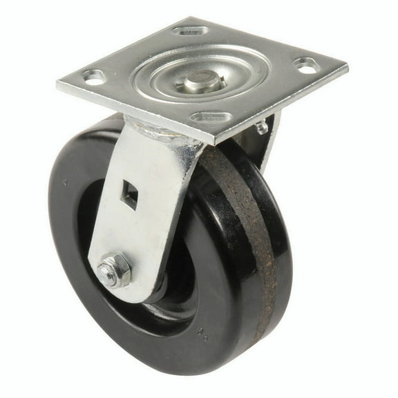 Global Industrial 601108 5 in. Heavy Duty Swivel Plate Caster Plastic Wheel - 500 lbs