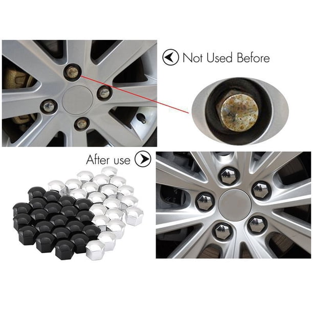 Anti-Rust 17mm 20 Pieces Car Wheel Nut Caps Protection Covers Caps Auto Hub Screw Cover Car Tyre Nut Bolt Exterior DecorationRed He Qiyong unisex