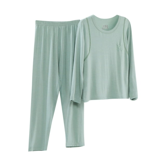 Odeerbi 2-16 Años Niños Niñas Pijamas de Verano de Algodón de Manga Larga Con Pantalón Y Suave Estampado Floral Para Dormir Juegos de Pijamas de Dos Piezas