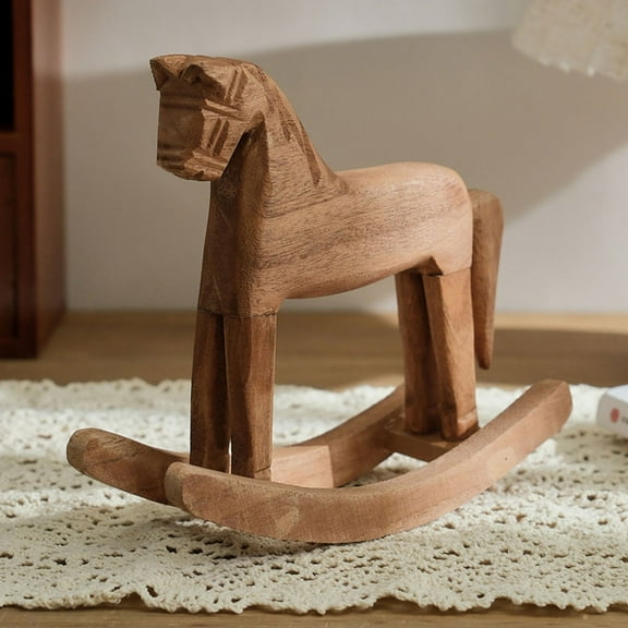 FELTECHELECTR 1Pcs Decorative Horse Statue Wooden Pine Wood for Collectors and Homeowners