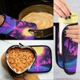 thumbnail image 5 of Yayeee Oven Mitts and Pot Holder Set of 2 Heat Resistant Kitchen Gloves Baking Hot Pad, Purple Neon Road, 5 of 5
