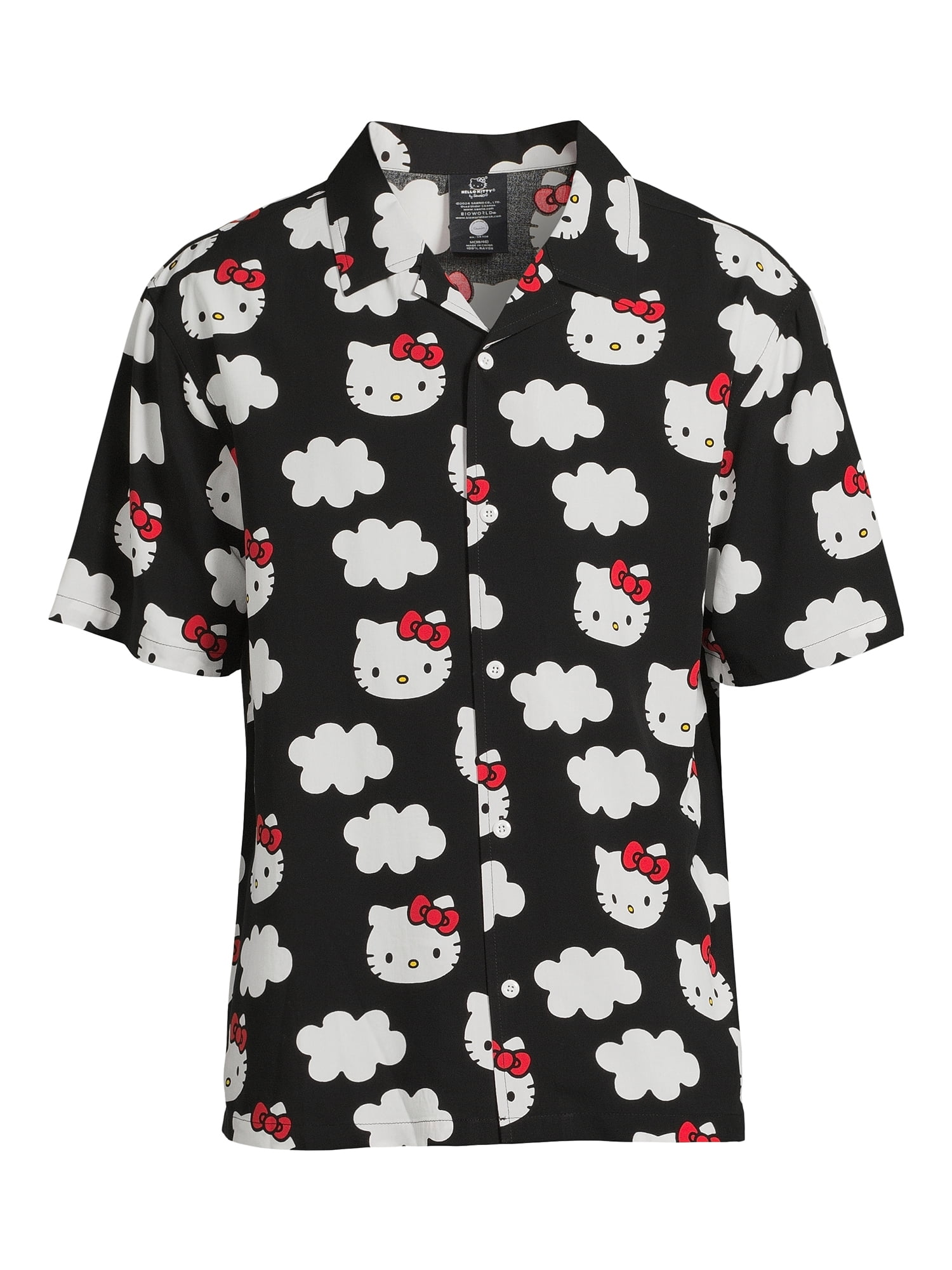 Hello Kitty Men's and Big Men's Resort Shirt with Short Sleeves, Sizes S-3XL