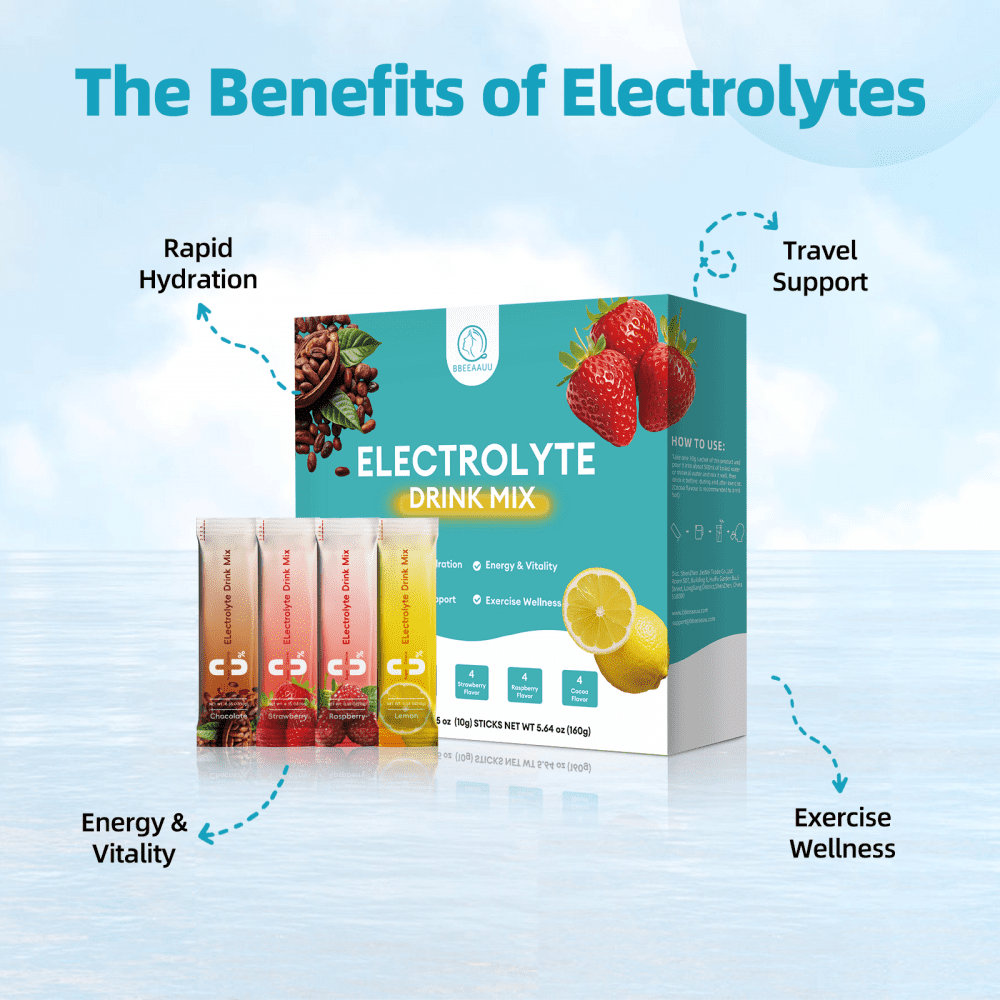 Electrolyte Powder Drink Mix - Electrolytes Powder Packets - Sugar Free & 0 Calorie - Organic Fruit Liquid Daily Hydrate Packets for Dehydration Relief and Rehydration, Variety 32 Pack