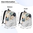 thumbnail image 2 of Xecao Pumpkin And White Marble Canvas College Laptop Backpack, a durable rucksack designed for both men and women, ideal for travel, school, and daily use-Small, 2 of 5