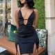 thumbnail image 3 of Vestido corto recortado para mujer tirantes finos encaje Color sólido vestidos sexis para salir por la noche Hugtrwg Para estrenar, 3 of 9