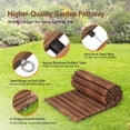thumbnail image 2 of VINGLI 8ft L 22in W Wooden Garden Pathway, Roll Out Outdoor Walkway Flooring W/Steel Wire, Anti-Slip Texture, Ground Stakes, Fir Wood Pathway for Garden, Patio, Wedding, Beach, Party Decor, 2 of 7