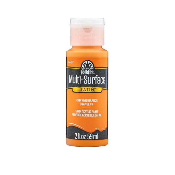Pintura FolkArt 2904 para múltiples superficies, color naranja intenso satinado, 59 ml