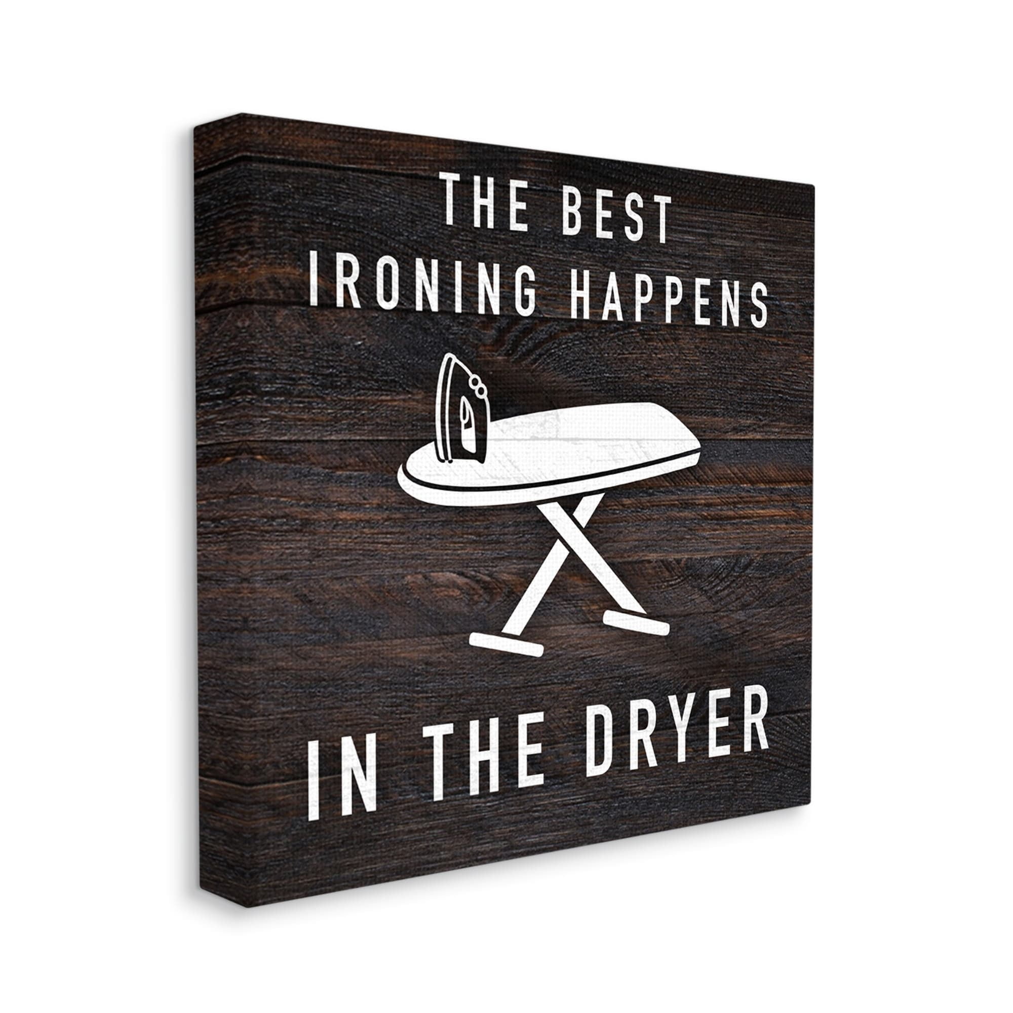 Stupell Industries Ironing Dryer Laundry Quote Text Grain Pattern Canvas Wall Art, 36 x 36, Design by Marcus Prime