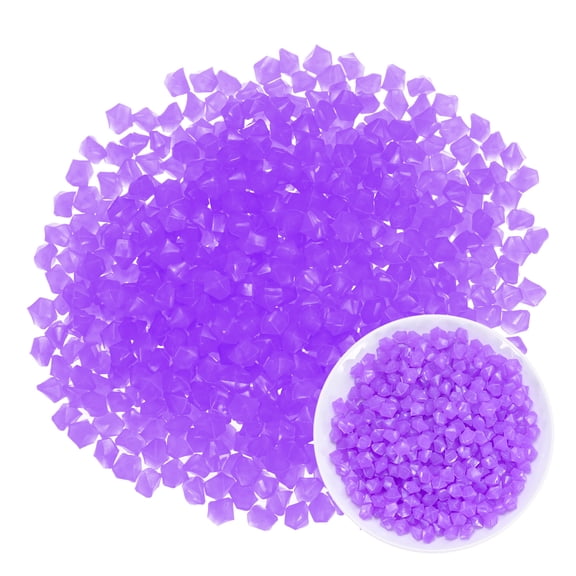 Uxcell 300-Pack Glow in the Dark Rocks, 0.51" Resin Outdoor Garden Decorations Luminous Rhombus Stones [Violet]