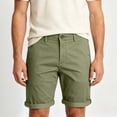 thumbnail image 4 of LEKWK Casual Shorts for Men Flat Front Chino Shorts with Belt Loops Button Closure Rolled Hem Relaxed Fit for Golf Travel Summer Everyday Wear Army Green XXL, 4 of 7