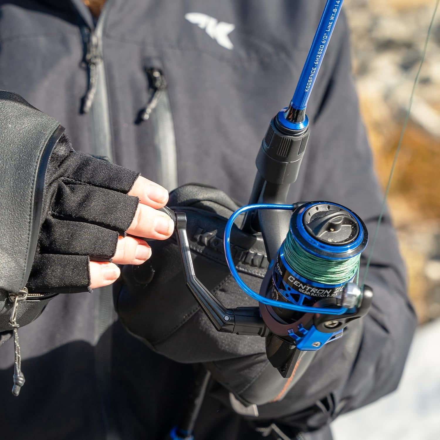 KastKing 500 Spinning Reels, Size 500 is Perfect for Ice Fishing, 17.5Lbs Max Drag, 5.2:1 -Centron-Black