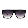 thumbnail image 3 of Womens Flat Top Rectangular Mobster Sunglasses Black Orange Smoke, 3 of 4