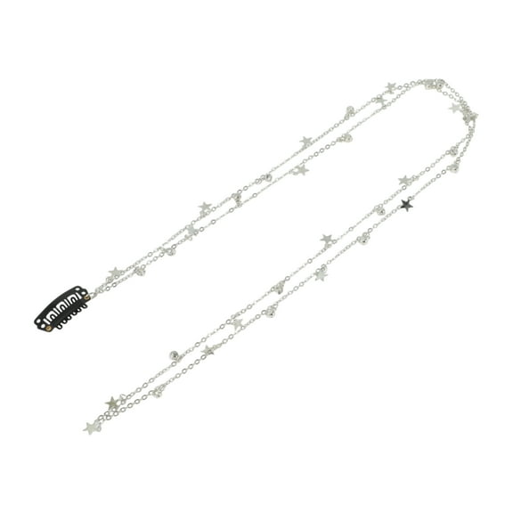 Unique Bargains 1 Pc Braided Hair Chain Star Braid Hair Accessories for Women Shiny Silver Tone